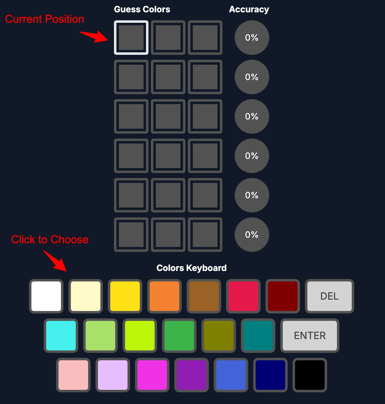 Making Your Colorfle Guess